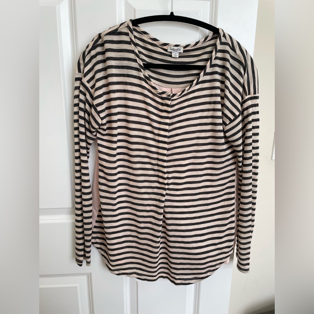 Splendid cotton front with silk back top